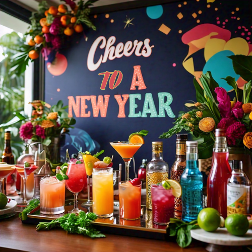 Signature Drinks and Mocktails at New Year's Day Brunch